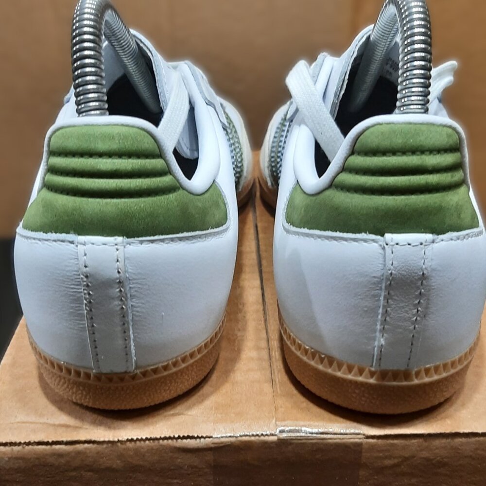 Adidas SAMBA OG White/Olive Green Tan Gum Sole Sneaker JS1352 Women's Size 7.5 - Picture 12 of 16